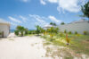 Sunny garden with young palm trees at a beachfront St Barts villa rental