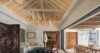 Elegant open-plan living and dining area with vaulted ceiling at a luxury villa in St Barts