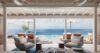 Open-plan living room with ocean-facing terrace and infinity pool at luxury St Barts villa rental.