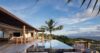Infinity pool and terrace at luxury St Barts villa with ocean and sunset views