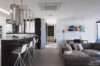 Open-plan kitchen and lounge with modern design in luxury St Barts villa