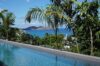 Infinity pool framed by palm trees with panoramic ocean and island views at a luxury villa in St Barts