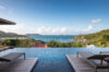 Infinity pool with sun loungers and sweeping Caribbean Sea views at a luxury St Barts villa rental