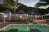 Elegant bedroom suite in a St Barts villa rental with ocean view and soft natural light.
