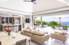 Open-plan living and dining area with ocean views at a luxury St Barts villa rental