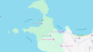 Map of St. Barth highlighting Colombier area and nearby coastal landmarks.