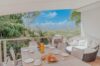 Outdoor dining terrace with panoramic island views at Villa Amancaya, a luxury vacation rental in St Barthélemy.