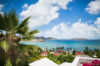 Panoramic view of Flamands Bay from Villa Plumbago, Colombier, vacation rentals St Barts.