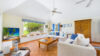 Cozy living room with ocean-themed décor and garden view at private villa rentals st barts